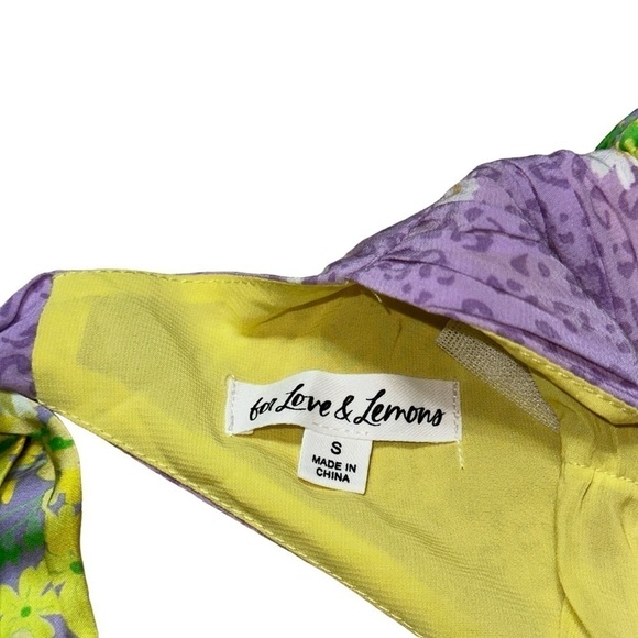 For Love & Lemons Dubois Mixed Print Freedom Floral Mini Dress US S - Picture 5 of 10